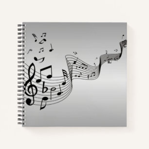 Cuaderno Notas musicales en plata