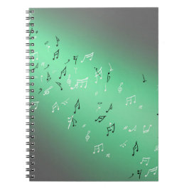 Cuaderno Notas musicales en verde luna