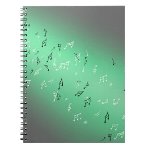 Cuaderno Notas musicales en verde luna