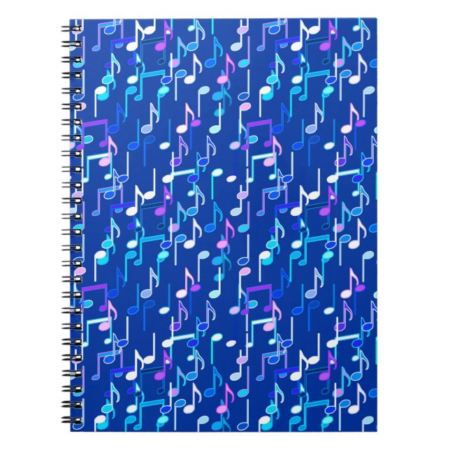 Cuaderno Notas musicales impresas - azul índigo, multi (Frente)