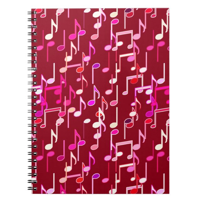 Cuaderno Notas musicales impresas - burgundy, multi (Frente)