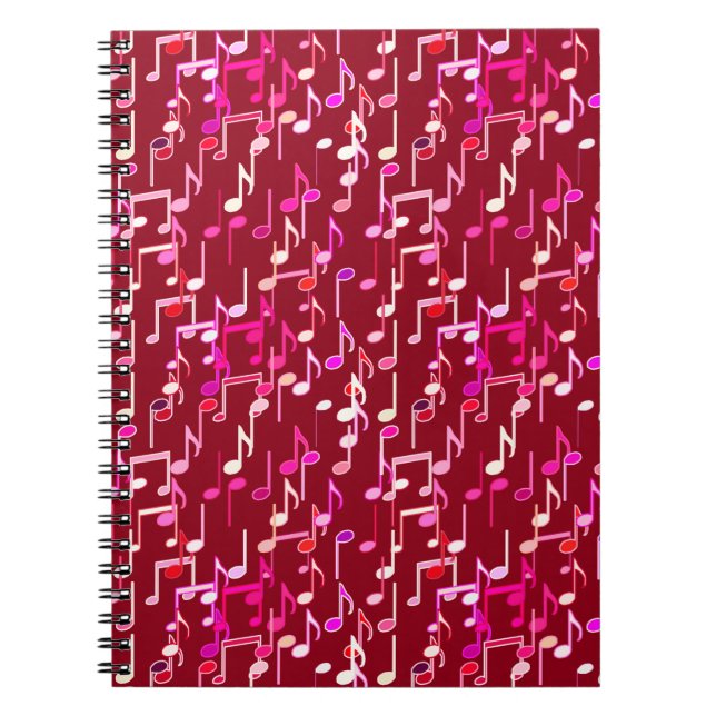 Cuaderno Notas musicales impresas - burgundy, multi (Frente)