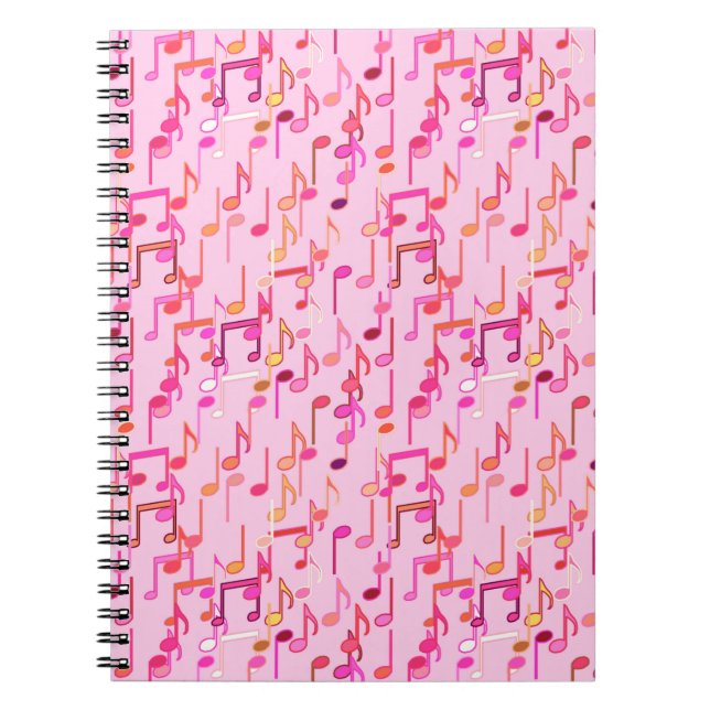 Cuaderno Notas musicales impresas - rosa, multi (Frente)