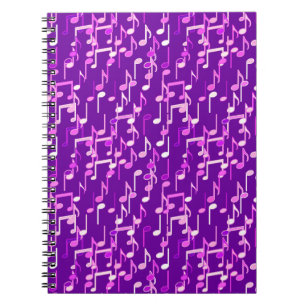 Cuaderno Notas musicales impresas - violeta púrpura, multi