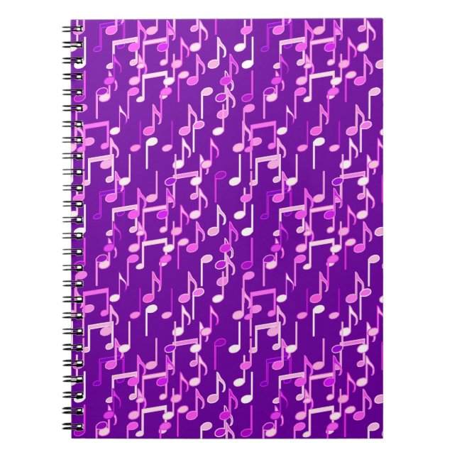 Cuaderno Notas musicales impresas - violeta púrpura, multi (Frente)