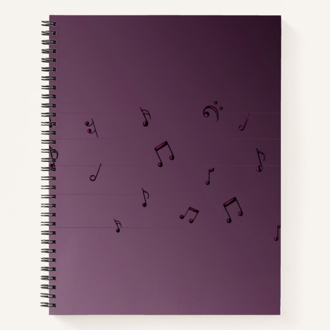 Cuaderno Notas Musicales Ombú Oscuro Malva (Anverso)