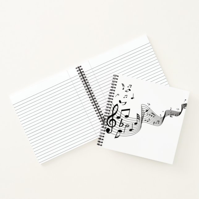 Cuaderno Notas musicales sobre blanco (Interior)
