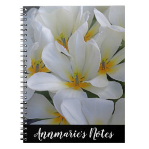 Cuaderno Notas personales de las flores blancas y amarillas