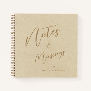 Cuaderno Notas personalizadas y Musings Gold de escritura m