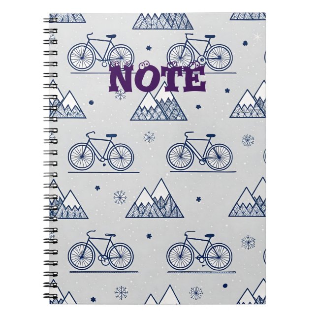 Cuaderno Notas Premium de Winter Bike Mountain (Frente)