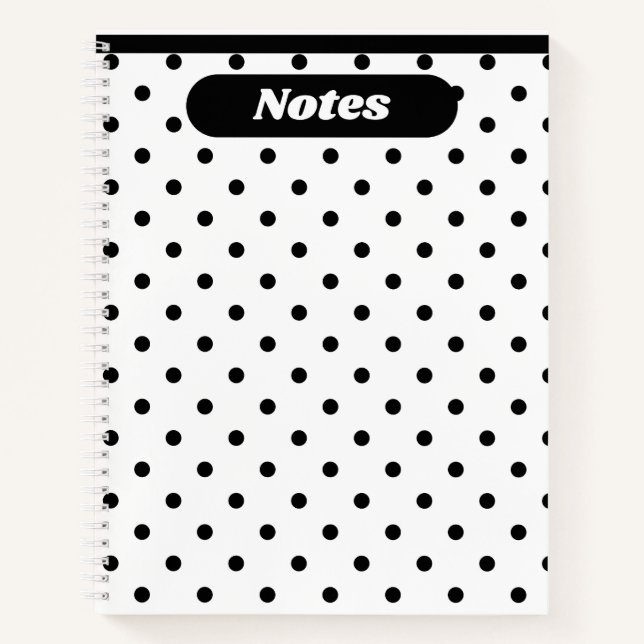 Cuaderno Notas - Puntos Polka - Cobertura Softcover (Anverso)