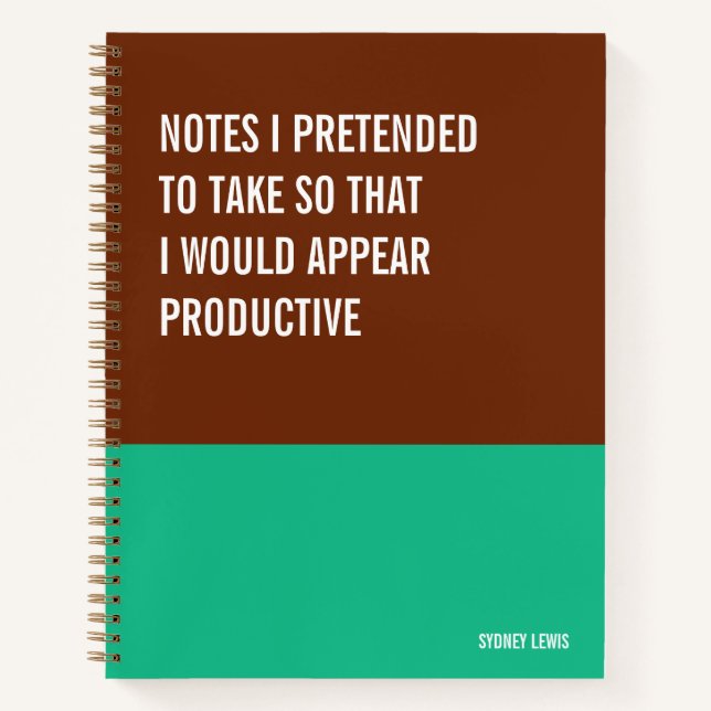 Cuaderno Notas que fingí tomar para parecer productivo (Anverso)