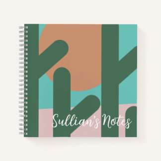 Cuaderno Notas recordatorio de planta de cactus moderna