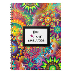 Cuaderno Notas Resumen De Flores Y Ruedas De Art Nouveau