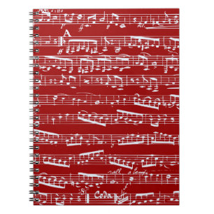 Cuaderno Notas rojas de la música