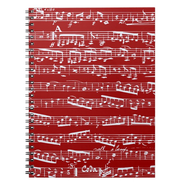 Cuaderno Notas rojas de la música (Frente)