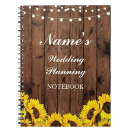 Cuaderno Notas rústicas del girasol del planeamiento de la