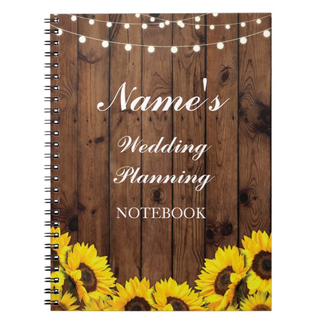 Cuaderno Notas rústicas del girasol del planeamiento de la (Frente)