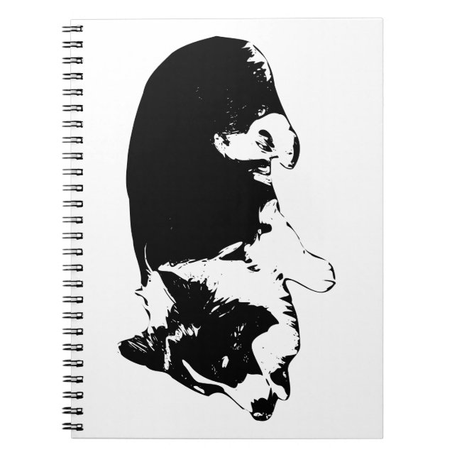 Cuaderno notas tranquilas de pata, corgi (Frente)