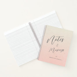 Cuaderno Notas y divagaciones guion monograma gradiente mel