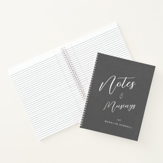 Cuaderno Notas y reflexiones Monograma de escritura moderna (Interior)