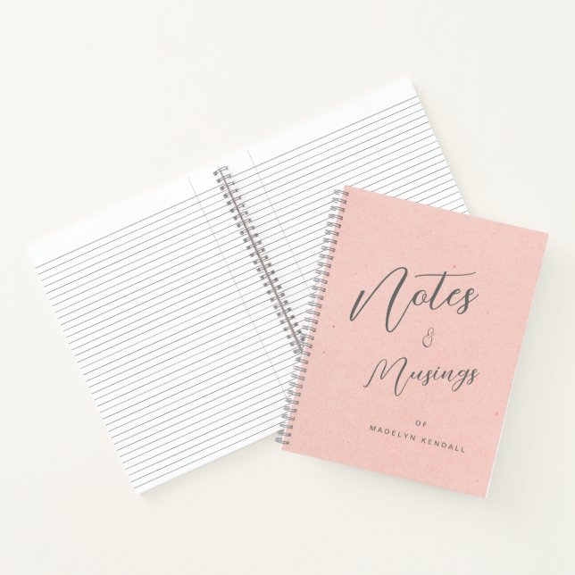 Cuaderno Notas y reflexiones Script Monograma Rosa (Interior)