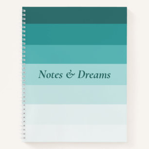 Cuaderno Notas y sueños de gradiente teal Arte minimalista