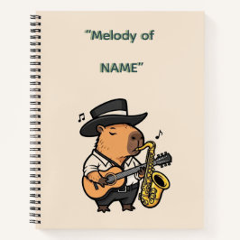 Cuaderno  Notebook – Capybara Music Notes