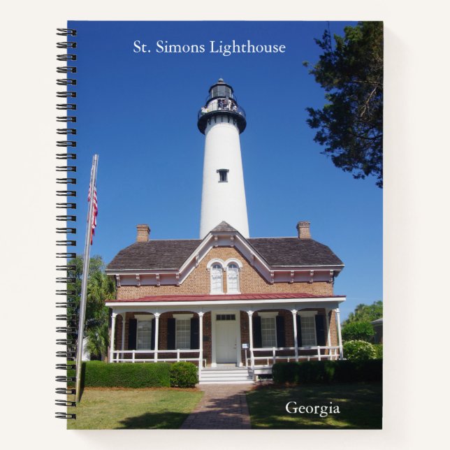 Cuaderno notebook del faro de St. Simons (Anverso)