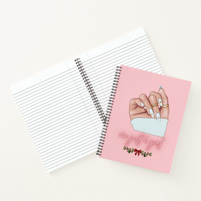 Cuaderno notebook i'm just a girl for christmas nails (Interior)