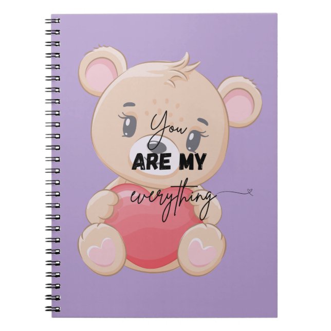 Cuaderno Notebook | lovers gifts | gifts idea | bear design (Frente)