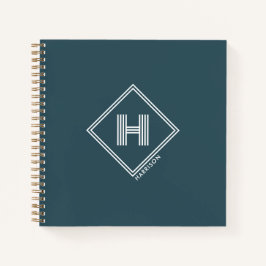 Cuaderno Notebook | Modern Geometric Monogram Initial