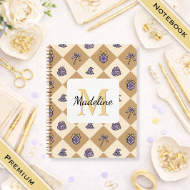 Cuaderno Notebook Name Magic Academy Wizard School Gold