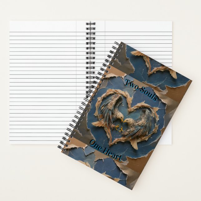 Cuaderno Notebook Paper Cut Eagle Two Souls One Heart (Interior)
