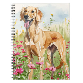 Cuaderno Notebook – Saluki Watercolor Dog Lover Journal