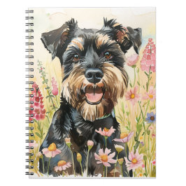 Cuaderno Notebook – Schnauzer Watercolor Journal for Dog Lo