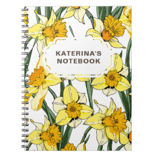 Cuaderno NOTEBOOK Spring Daffodil Design & Custom Name