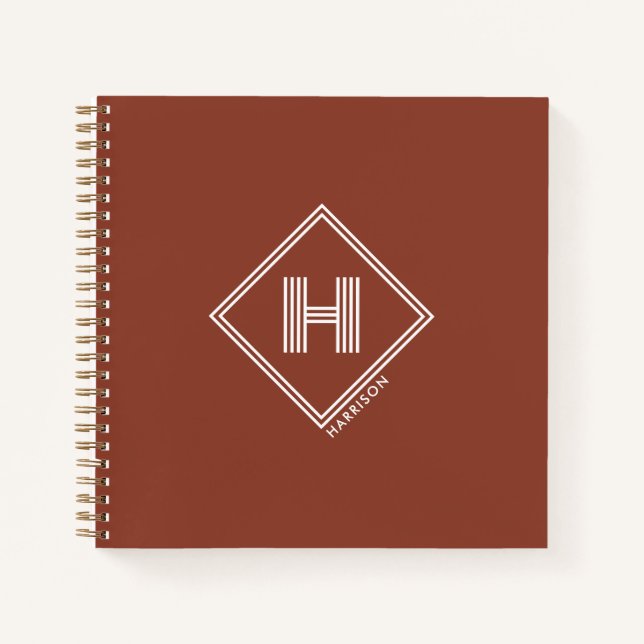 Cuaderno Notebook | Stylish Geometric Initial Monogram (Anverso)