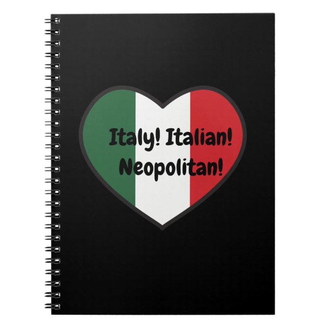 Cuaderno NOTEBOOK - Tema italiano. texto de personalizable (Frente)