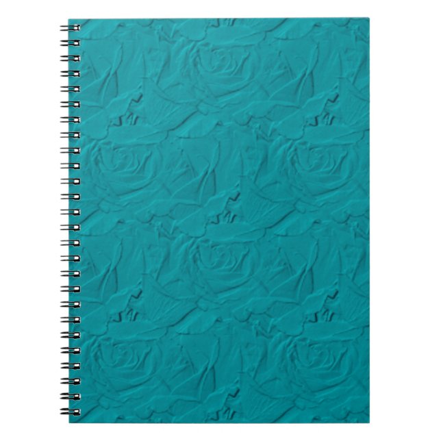 CUADERNO NOTEBOOK VERDE AZULADO ROSAS (Frente)