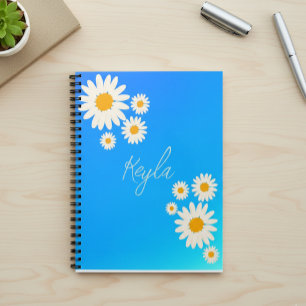 Cuaderno Notebook with gradient Rose and Daisies