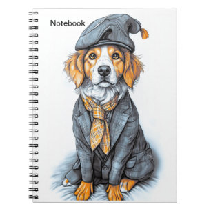 Cuaderno Notepad.A dog in a suit.Business style.