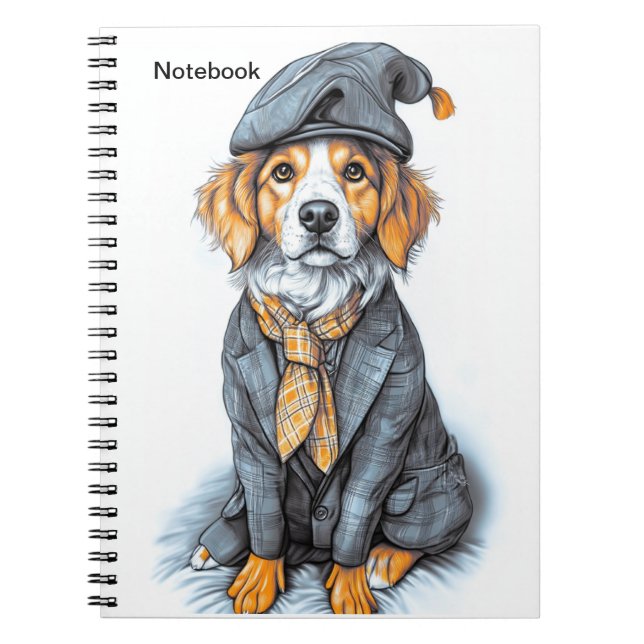 Cuaderno Notepad.A dog in a suit.Business style. (Frente)