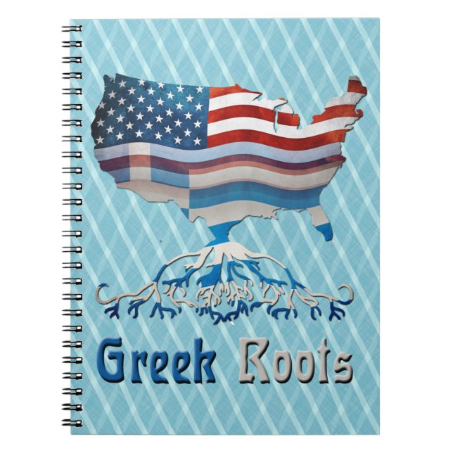 Cuaderno Notepad de banderas griegas americanas (Frente)
