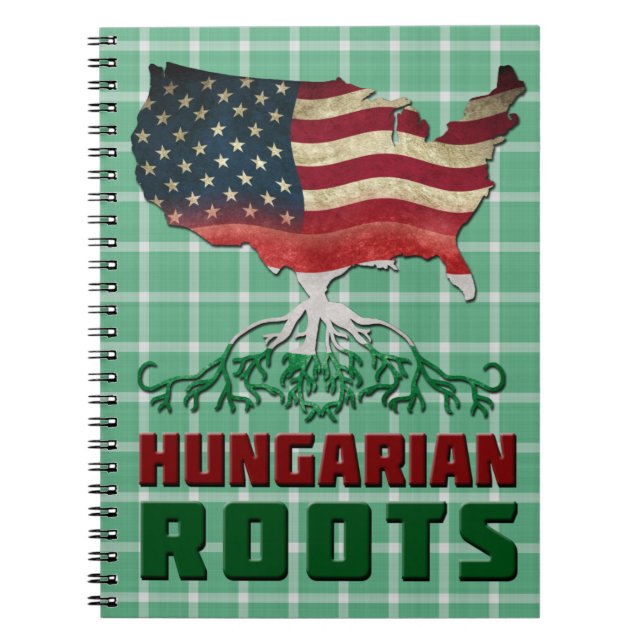 Cuaderno Notepad de raíces húngaras norteamericanas (Frente)