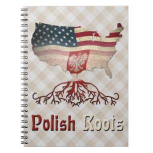 Cuaderno Notepad de raíces polacas estadounidenses
