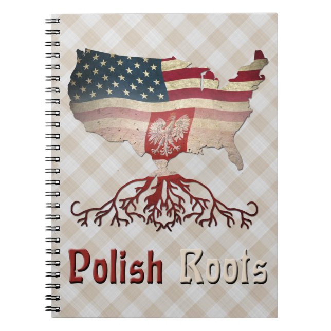 Cuaderno Notepad de raíces polacas estadounidenses (Frente)