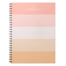 Cuaderno Notepad elegante de nombre rayado rosa
