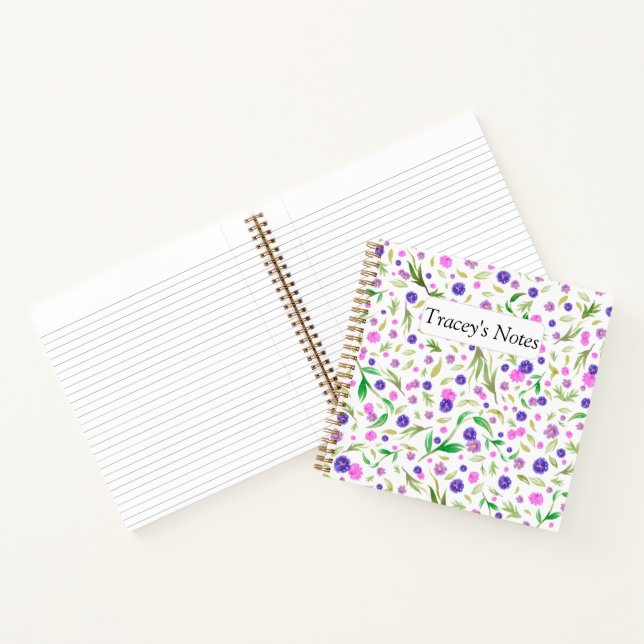 Cuaderno Notepad floral personalizado - Regalo personalizad (Interior)