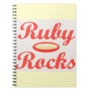 CUADERNO NOTEPAD ROJO Y CREMA DE RUBY ROCKS